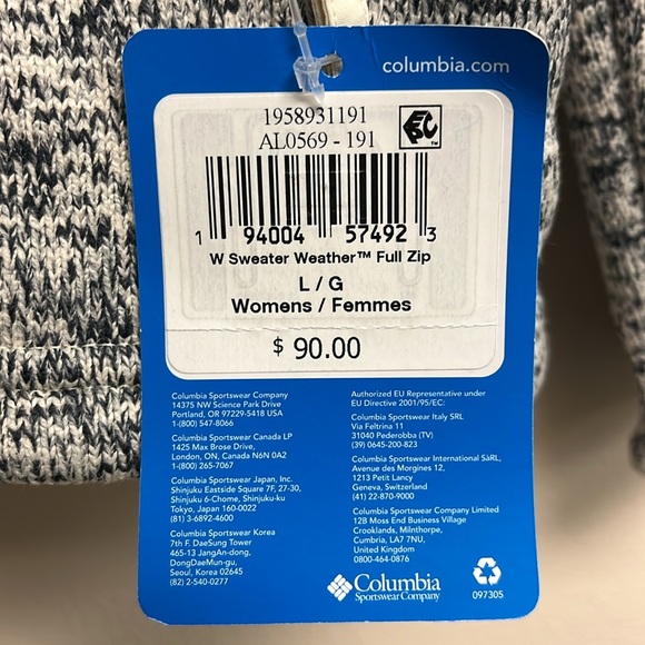 💕NEW Women's Sweater Weather™ Full Zip Jacket in Chalk Heather, Size Large - Picture 9 of 10